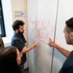 Chercheurs travaillant sur des équations, illustrant la recherche derrière la technologie Belenios